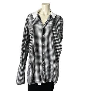 ASSANTE  | Striped Long Sleeved Button Down White Collard & Cuff Size 171/2
